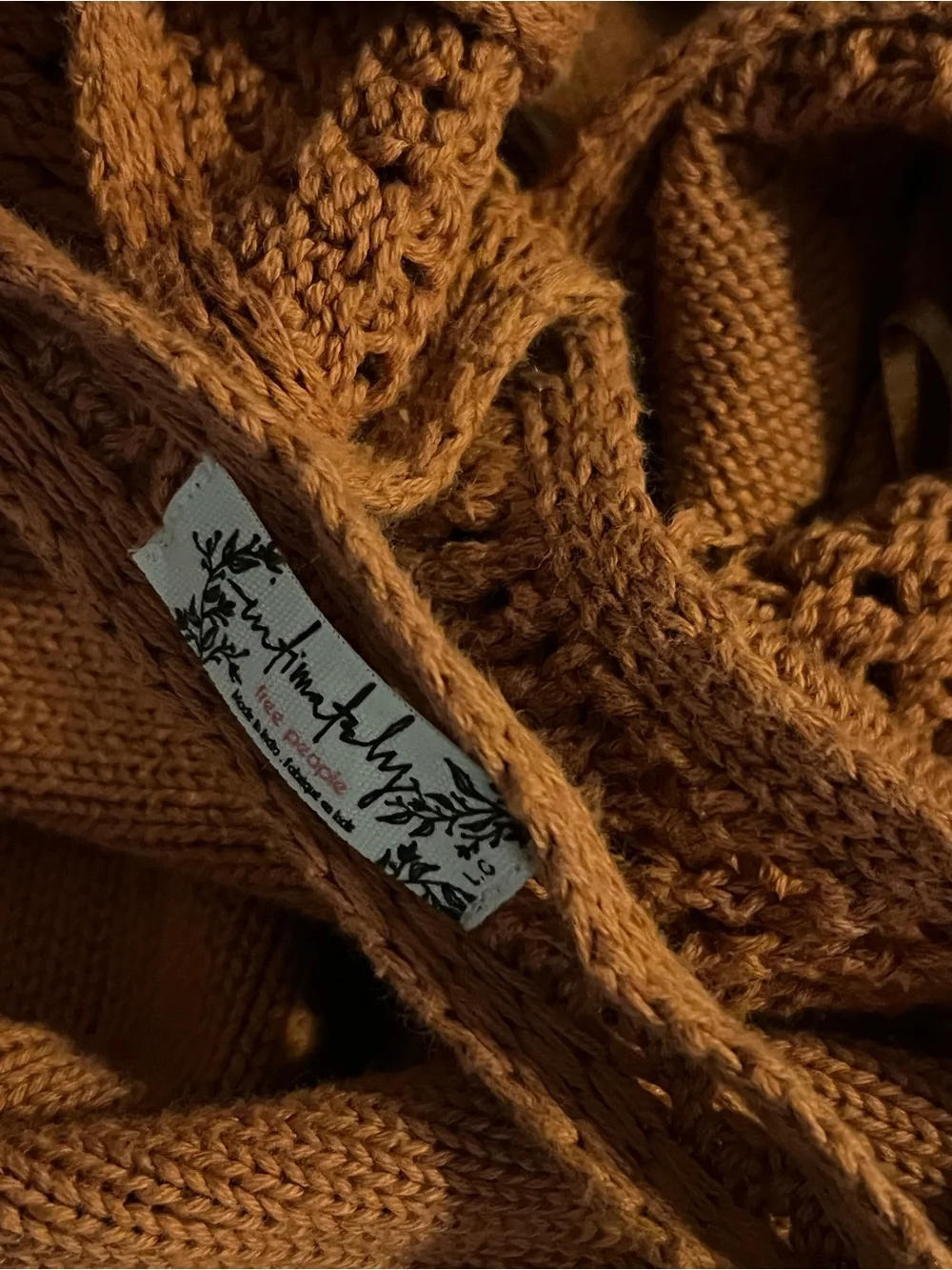 Free People Rust Open-Knit Tank Dress